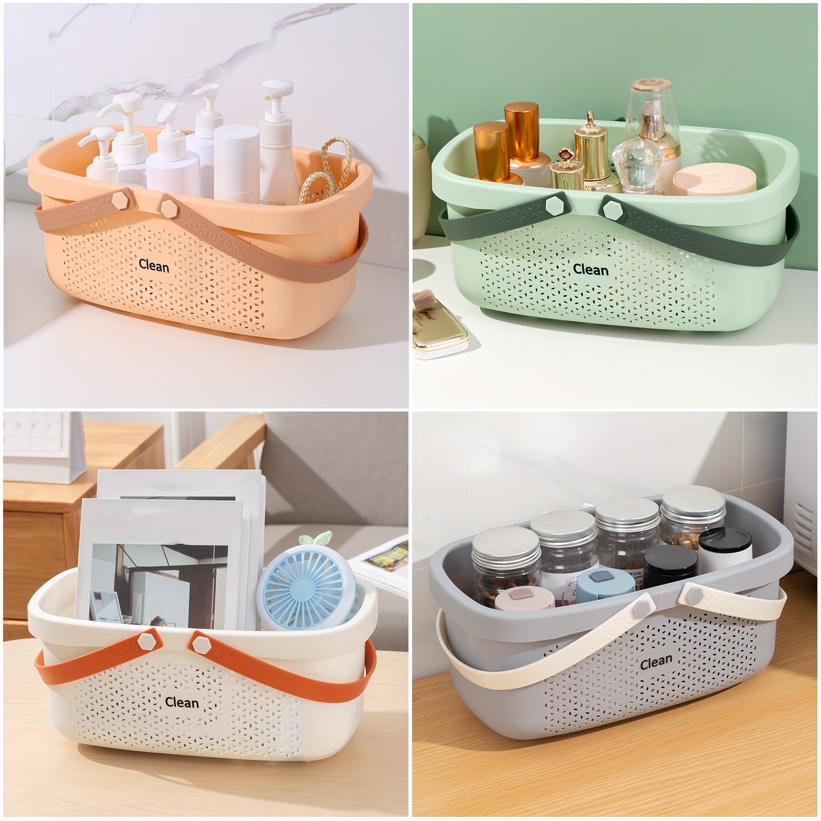 Colorful Thick Rectangular Plastic Basket, Sturdy And Durable Basket, Small  Items Organizer, Bathroom Lotion Holder, Living Room Snacks Sundries  Organizer, Home Essential - Temu