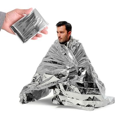 Emergency Silver Mylar Thermal Compact Waterproof Blankets For First Aid Kits, Natural Disasters Equipment, Retain Body Heat, Keeps You Warm Dimension After Opening 82*51in
