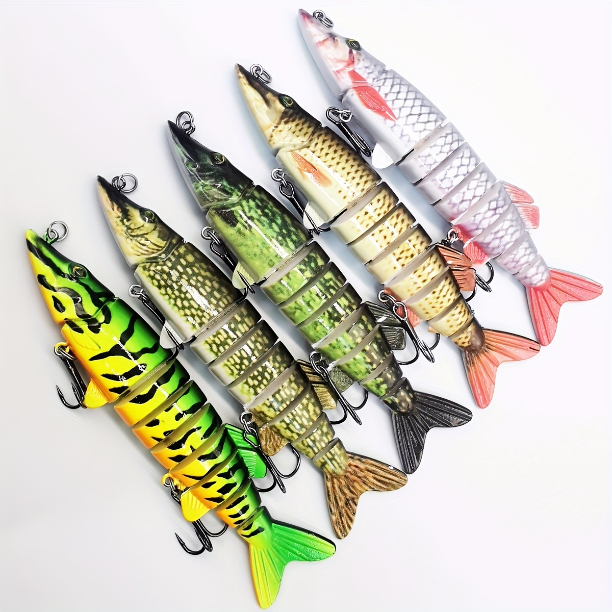  Fishing Lures For Bass Trout, Diving Lip Design Suspending  Jointed Crankbait, All-Purpose Trolling Glide Baits, Slow Sinking Jointed  Swimbaits Bionic Swimming Lures Bass Freshwater Saltwater