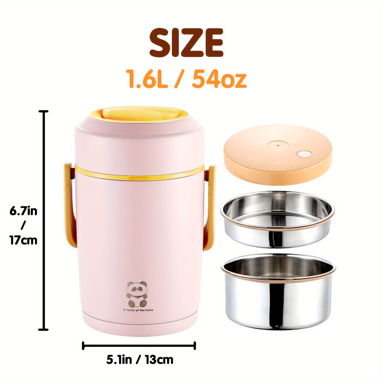 2 Layers Stainless Steel Lunch Box Portable Thermal Bento Boxes Insulated  Lunch Box Insulated Lunch Box Food Storage Containers For School Office  1.6l