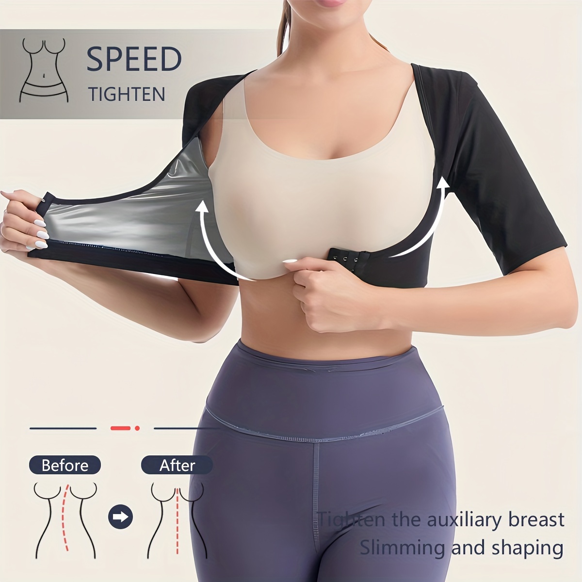1pc Women's Breast Support Posture Corrector, Back Support Bra, Shaping X  Tie Tank Top Body Shaping Top