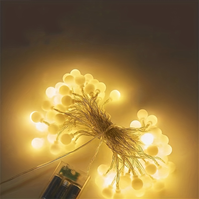 TRONJE 10 LED Guirlande Lumineuse Ø6cm Boules de Coton avec Minuterie 4h -  Portable Chaîne Lumière 1,9m - Décoration Lampe avec Piles - Marron-Rose :  : Luminaires et Éclairage