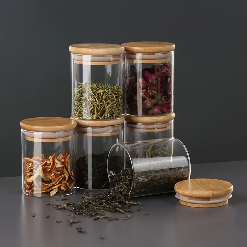 Glass Jars With Airtight Lids, Candy Jars With Lids, Food Storage  Containers With Bamboo Lids, Clear Cookie Jars, For Tea, Coffee, Spice,  Candy, , Kitchen Gadgets, Kitchen Accessories - Temu United Arab Emirates