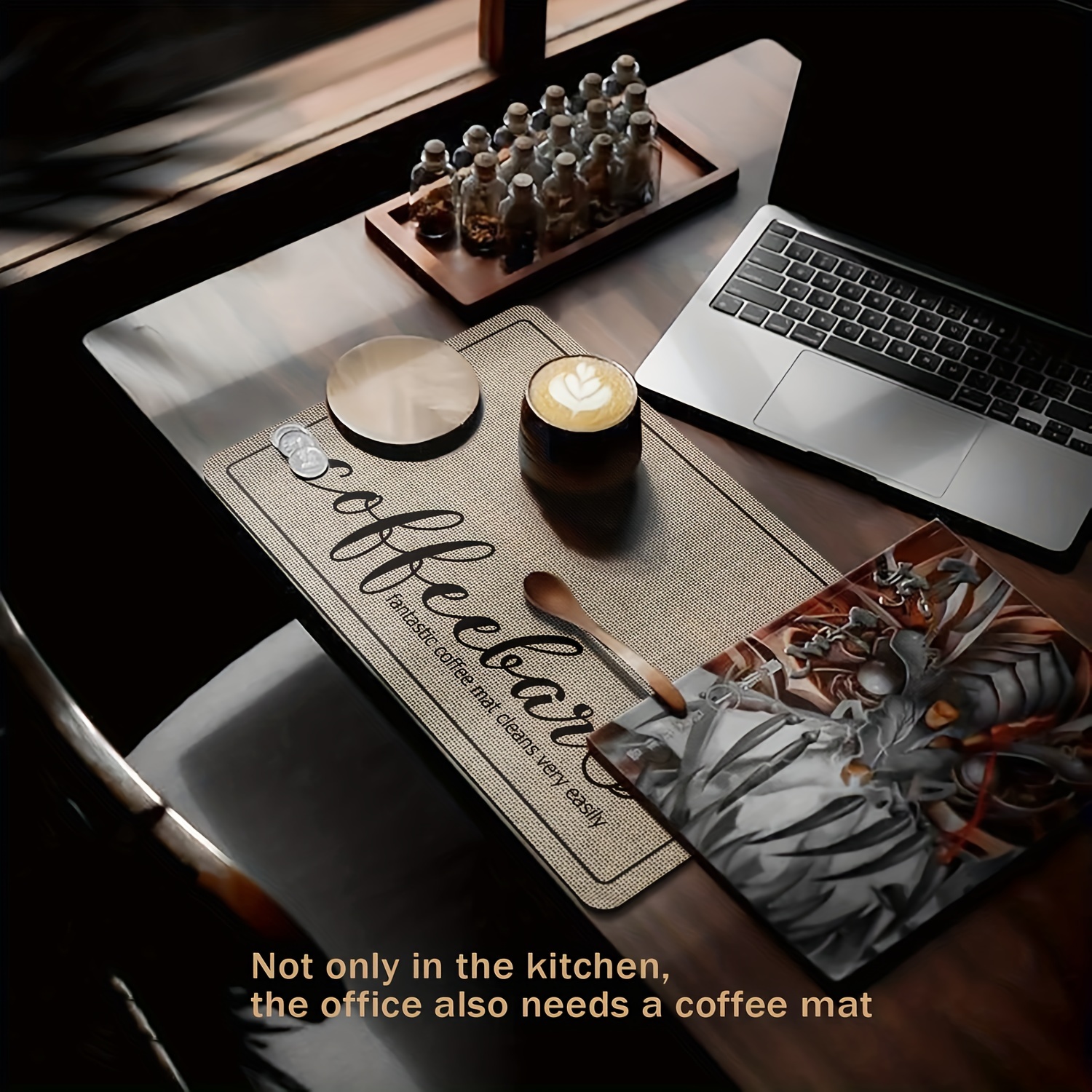 HotLive Coffee Mat - Coffee Bar Mat for Countertops | Coffee Bar  Accessories Fit Under Coffee Maker Espresso Machine | Absorbent Hide Stain  Rubber