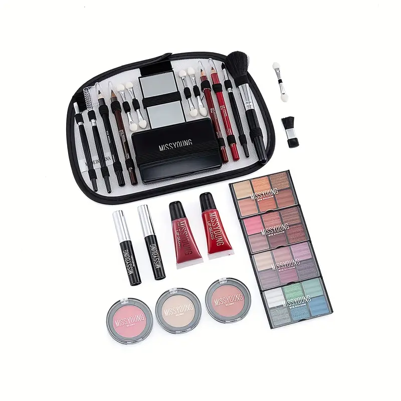 all in one cosmetics set box includes lip gloss mascara blush eyeshadow eyeliner and makeup brush perfect gift for beauty lovers details 5
