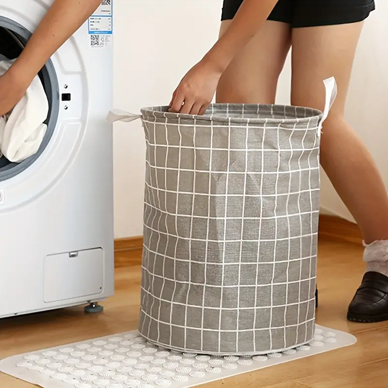 Round Dirty Clothes Basket Laundry Basket Portable Dirty - Temu