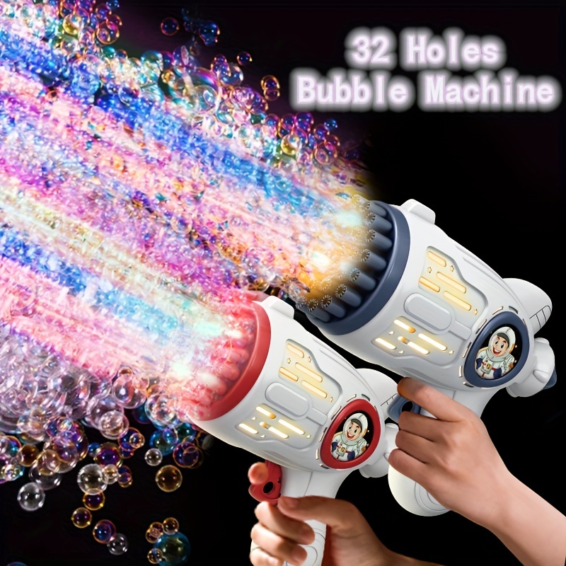 Bubble Gun Electric Automatic Soap Rocket Bubble Machine Kids Portable ...