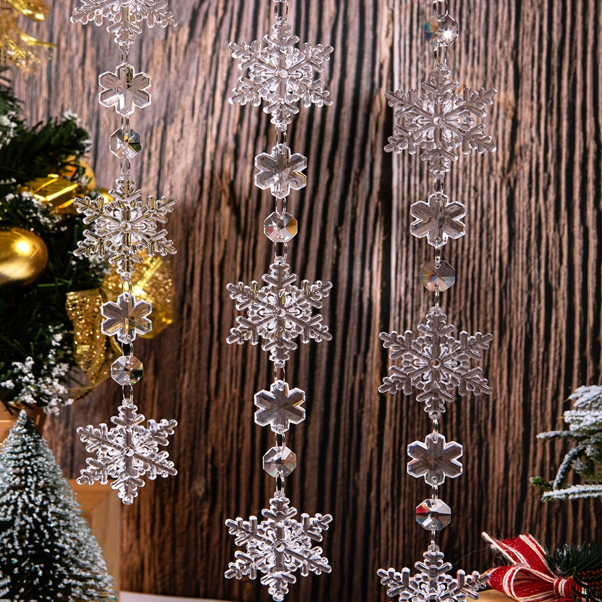 Acrylic Transparent Snowflakes Christmas Tree Christmas - Temu