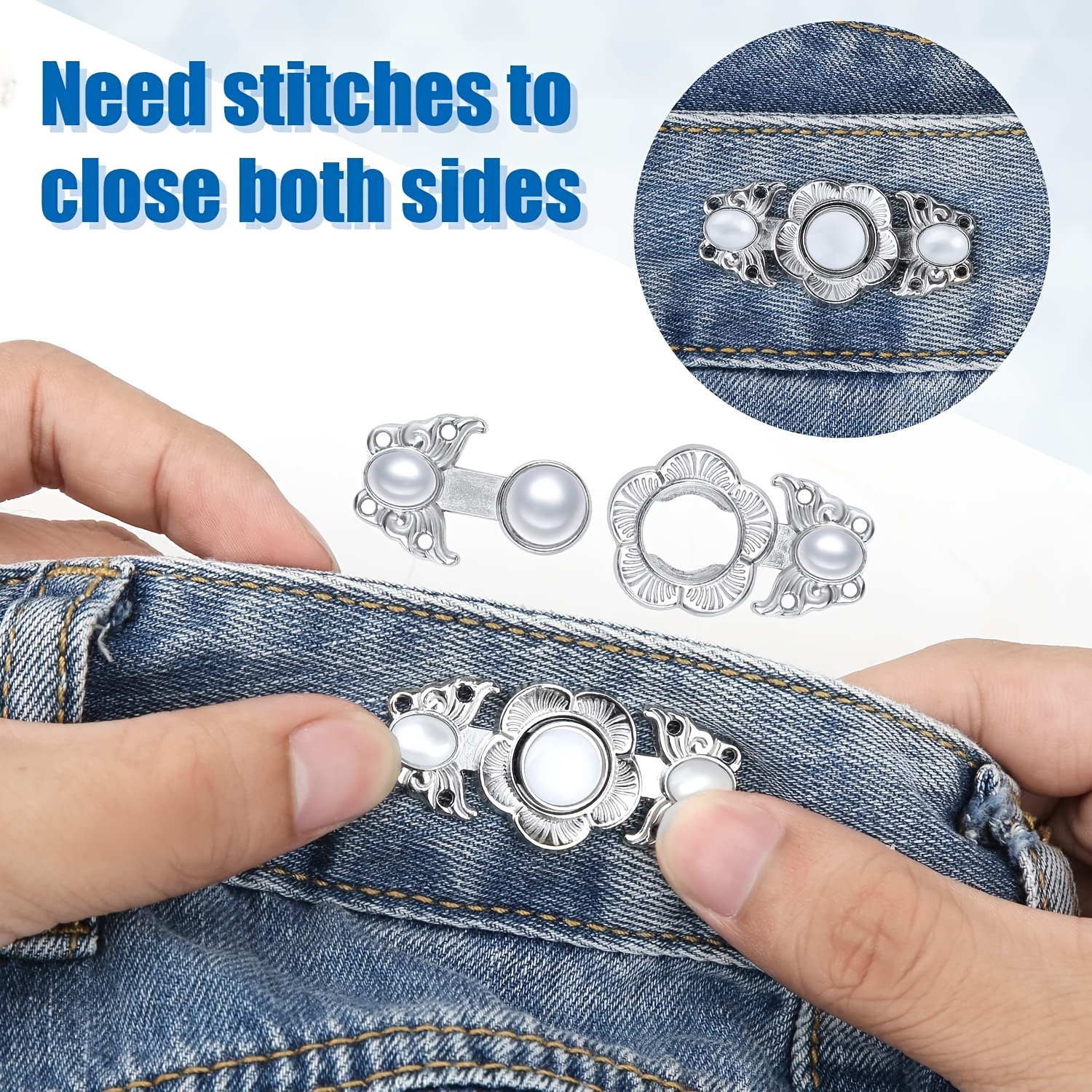 Jean Buttons Pins Adjustable Pant Waist Tightener Button - Temu