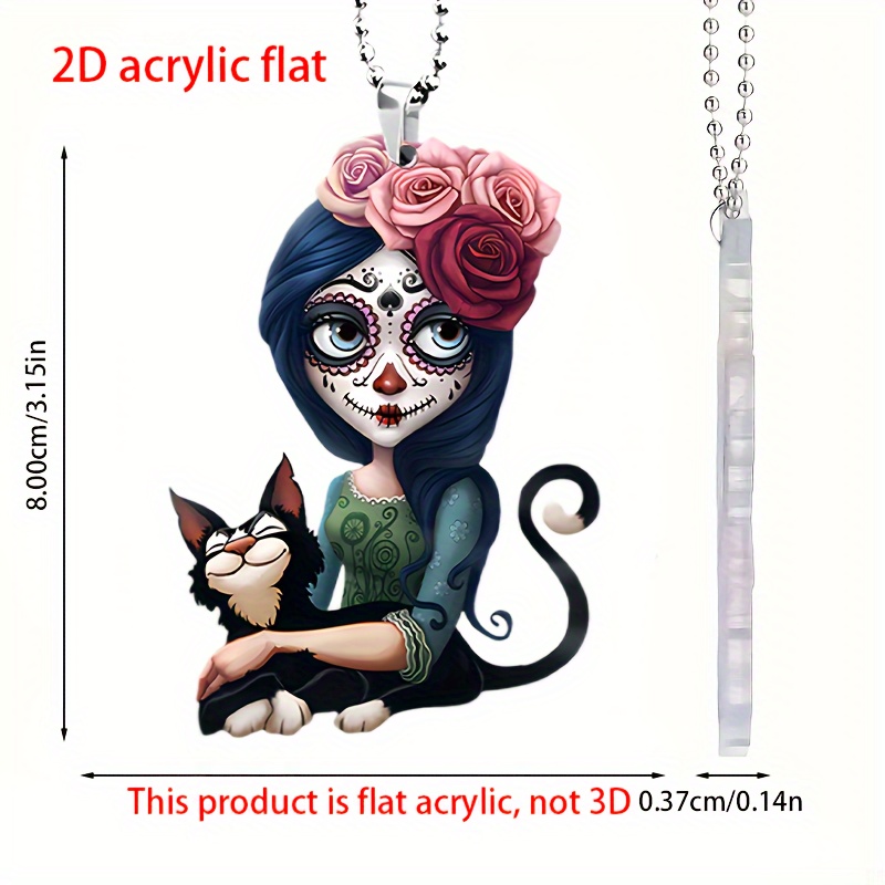 

1pc Elegant Lady Acrylic Pendant - Perfect For Car Rearview Mirror, Bag & Key Chain Accessories