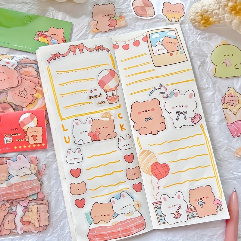 46PCS Cute Stickers Kawaii Stationery DIY Diary Scrapbooking Label