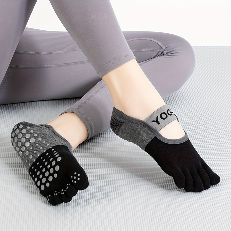 Calcetines de yoga sin dedos para mujer, antideslizantes, para