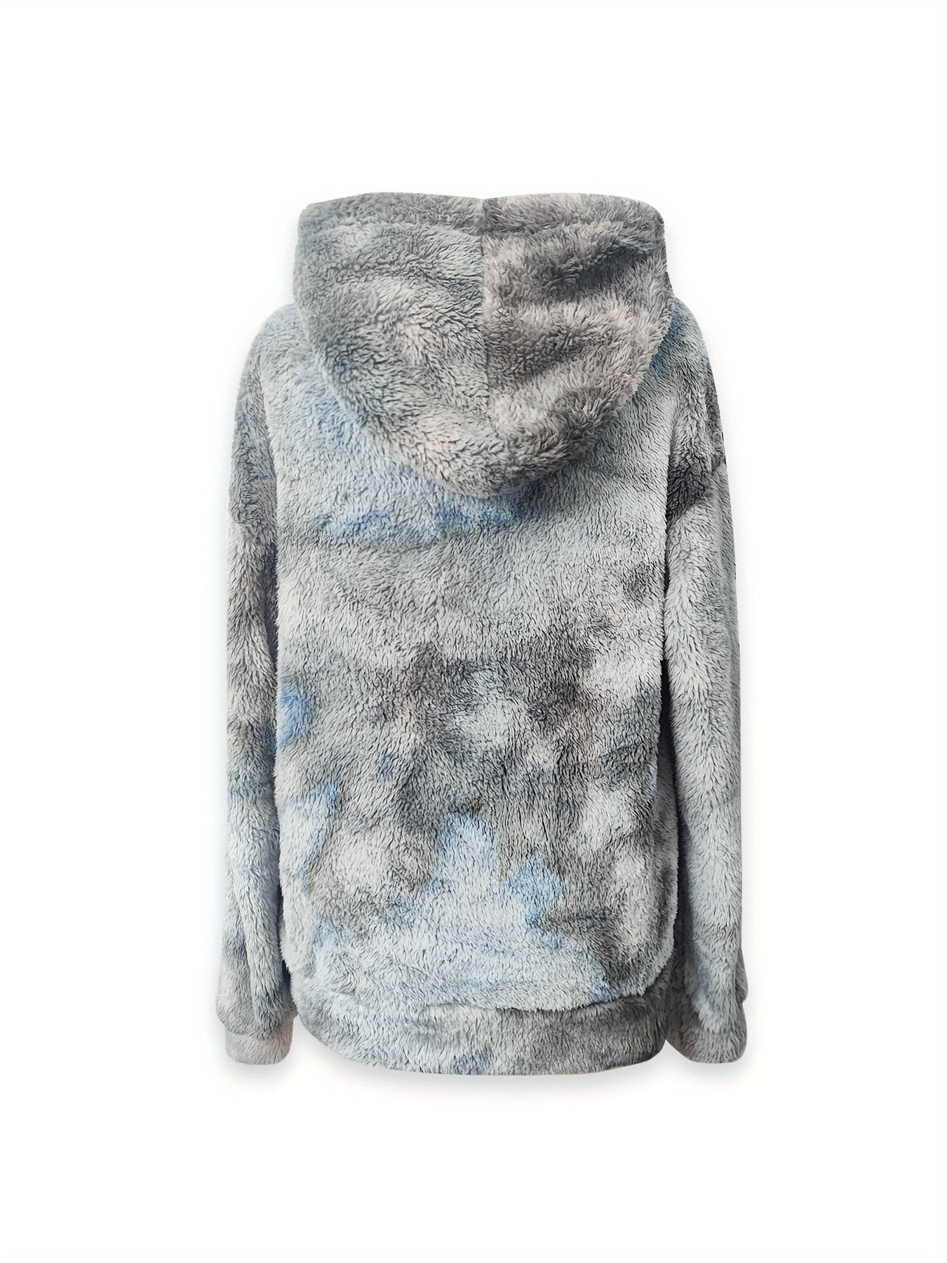 Drawstring hooded tie dye teddy coat new arrivals