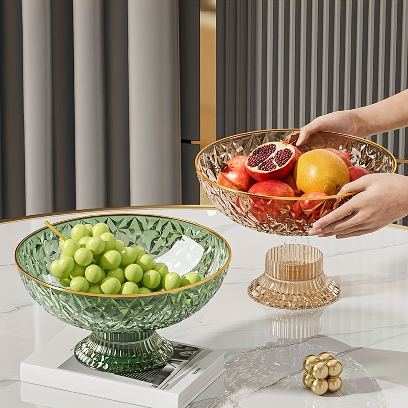 

1/2pcs Fruit Basket, Fruit Plate Decorative Bowls With Drainage Holes, High-quality Plastic Fruit And Vegetable Holders For Countertops, Dried Plate