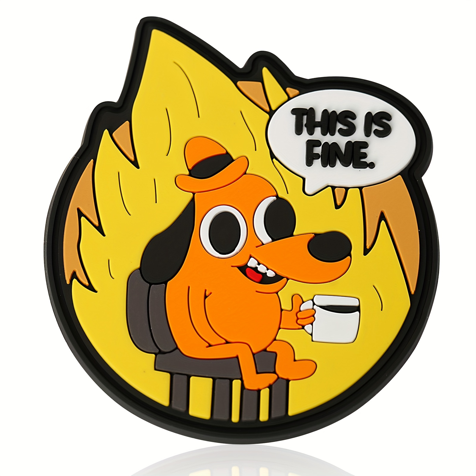 

1pc Fine Dog Pvc Patch, Pvc Rubber Meme With Hook And Loop Fastener, Funny Tactical Patches For Backpacks, Vests, Jackets, Jeans, Hats