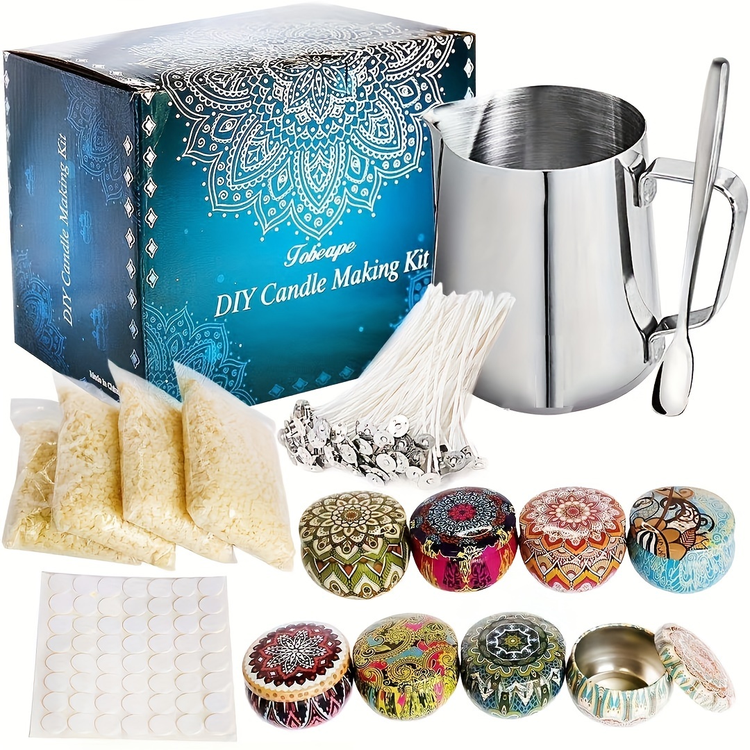 Kit de fabricación de velas, kit de suministros para hacer velas para  adultos y niños, kits de fabricación de velas perfumadas que incluyen  mechas de
