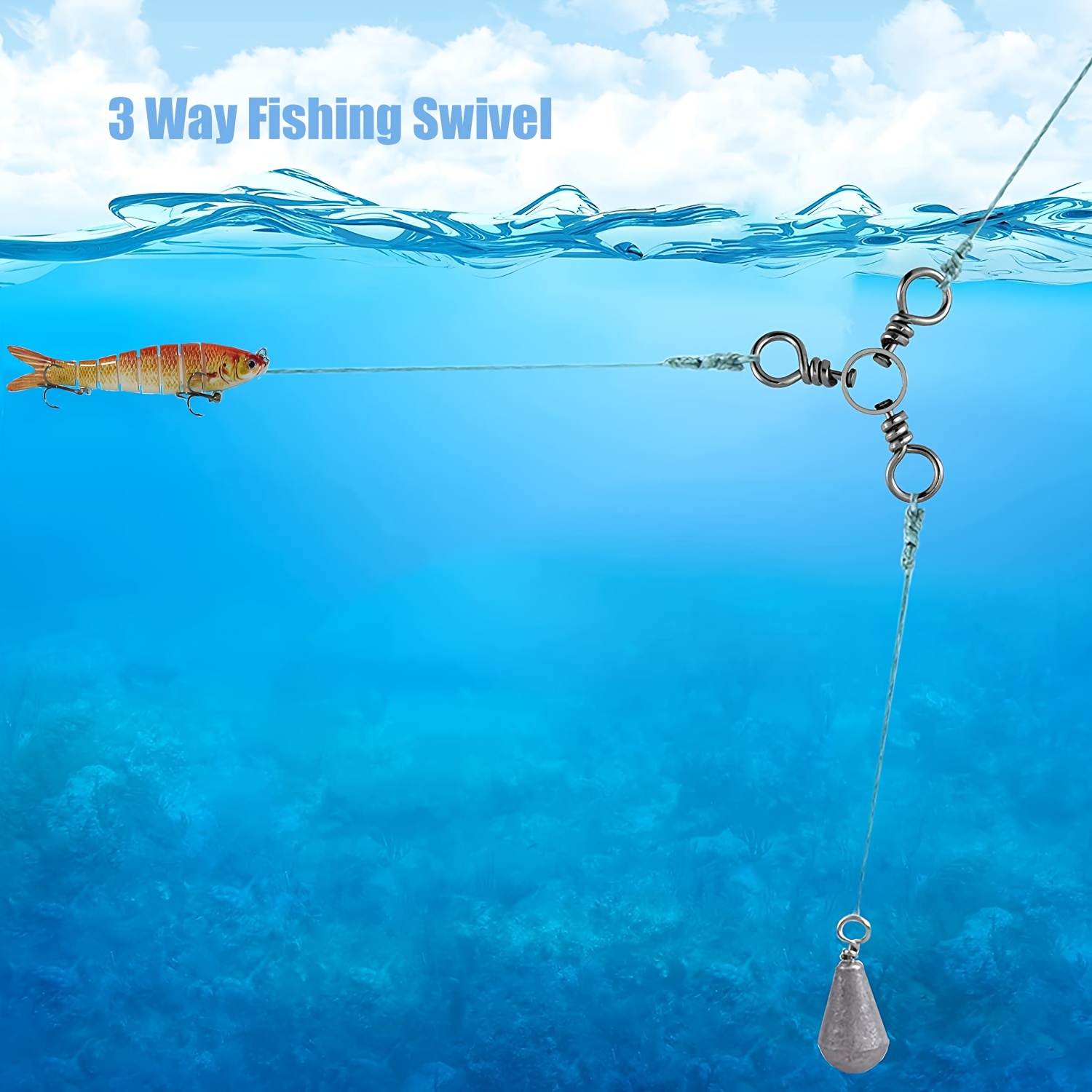 3 Way Fishing Swivel Connector Saltwater Freshwater - Temu