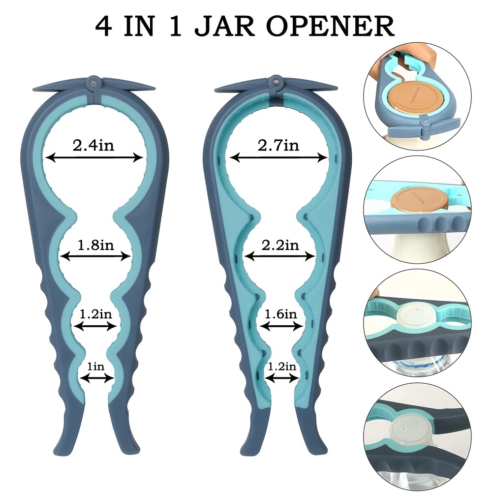Can Opener for Seniors with Arthritis Helping Hand Jar Opener for Weak  Hands Easy Opener with Silicone Jar Opener Gripper Adjustable Multiple  Opener 4