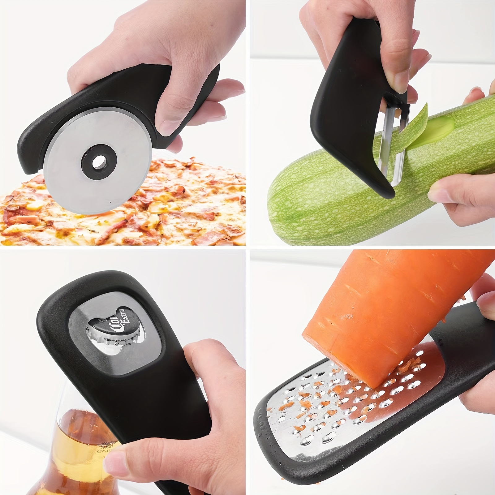 Kitchen Gadgets Set, Cheese Grater, Bottle Opener, Fruit Peeler