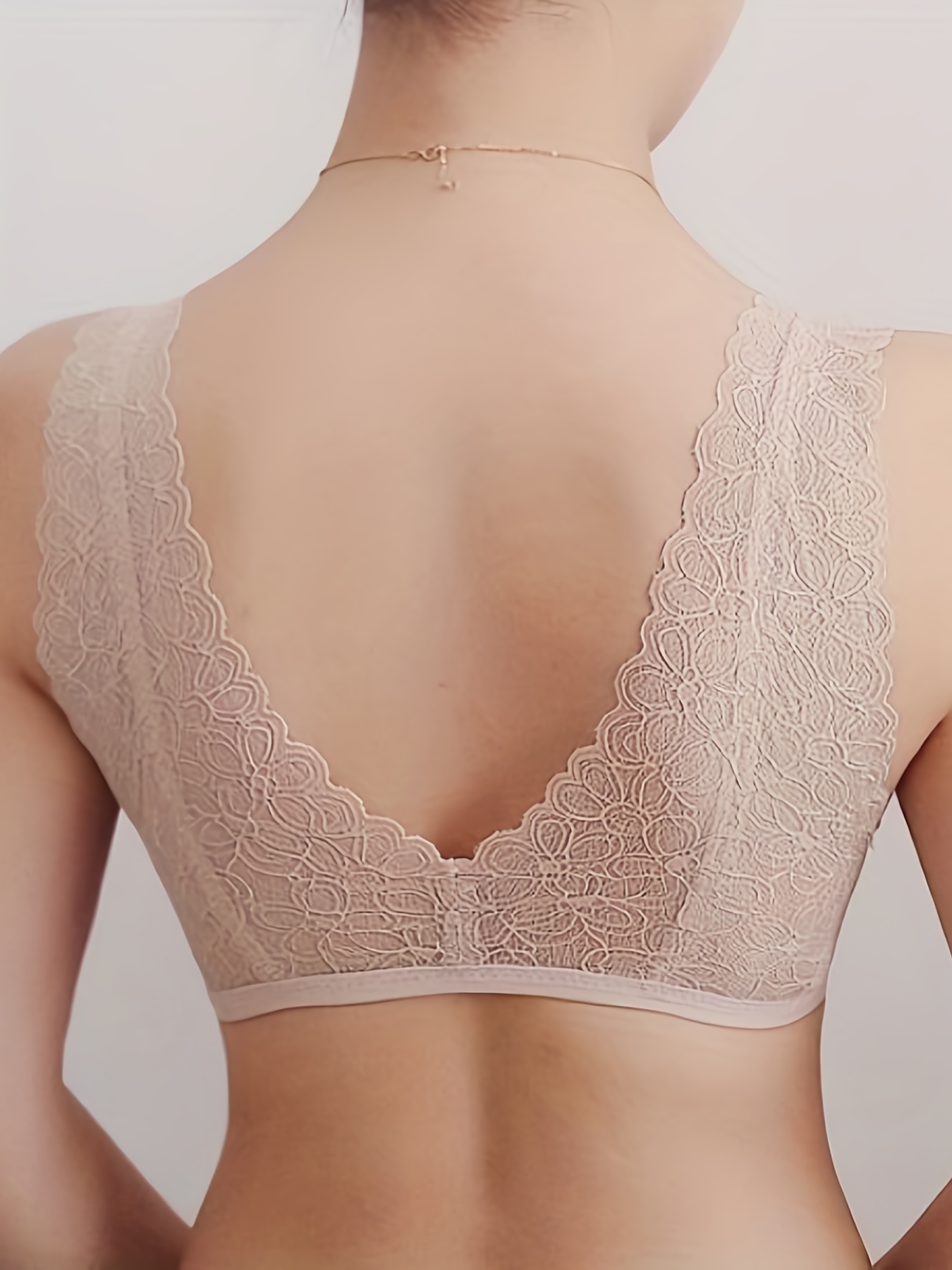 Dropship Bralette French Lace Thin Gathering Bra Front Buckle