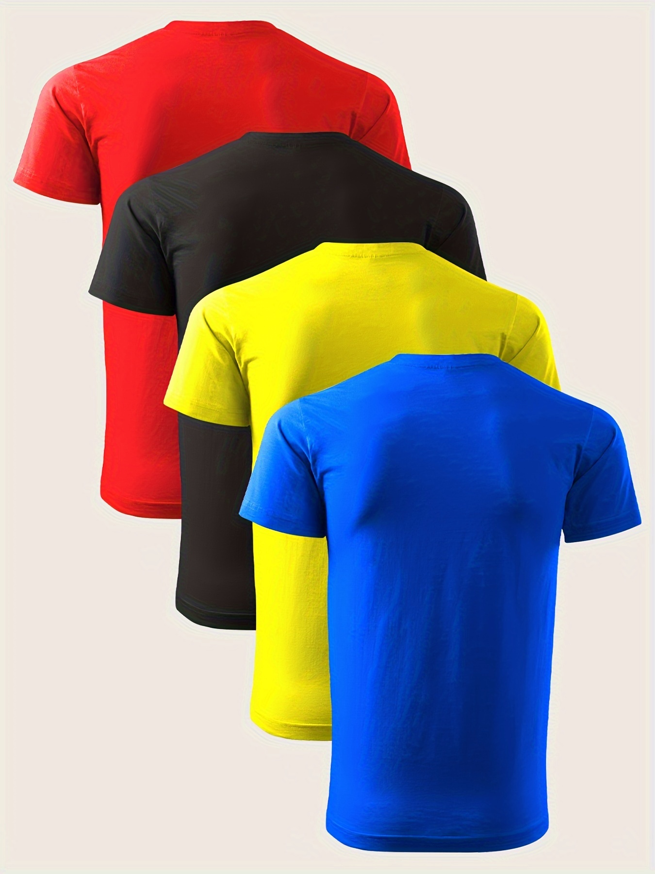 Fashion 4Pcs Shirts Men's Fashion Short Sleeve T-Shirts For Men