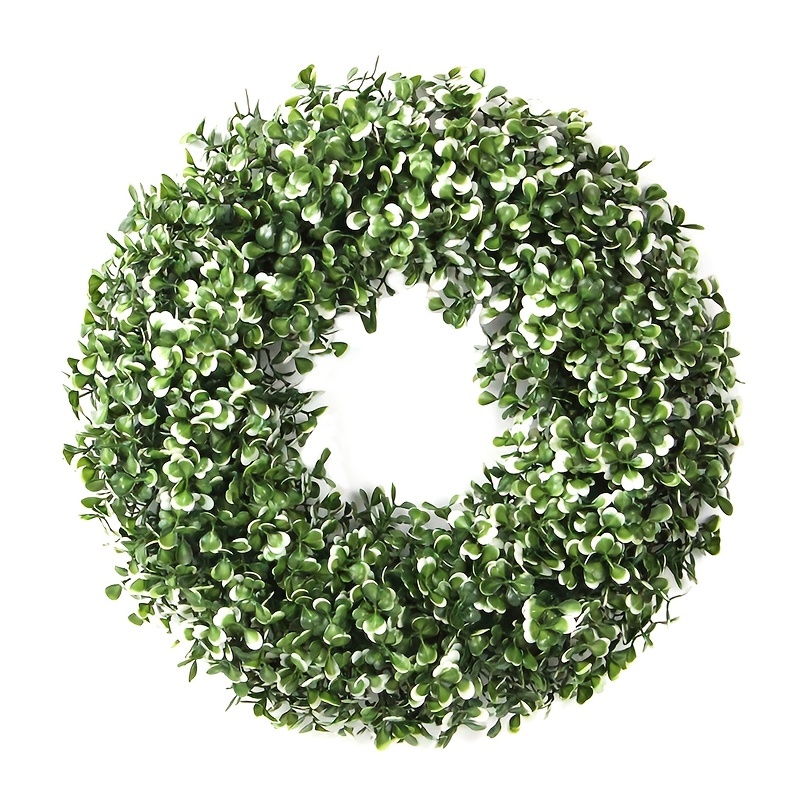 Lvydec Artificial Boxwood Wreath Decoration - 11 Mini-Sized Boxwood Wreath Green Candle Wreath for Wall Window Home Decoration