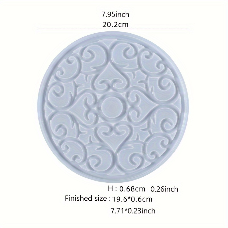 Mandala Coaster Resin Molds Silicone Coaster Molds for Resin Hollow Tray  Epoxy Molds 3D Geode Design Silicone Molds for Home Decoration Coaster  Resin Casting Mold 