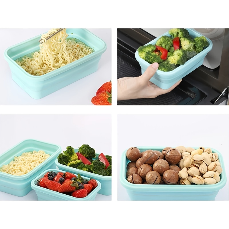 Silicone Foldable Lunch Boxes  Foldable Silicone Tableware - Camping  Outdoor Lunch - Aliexpress