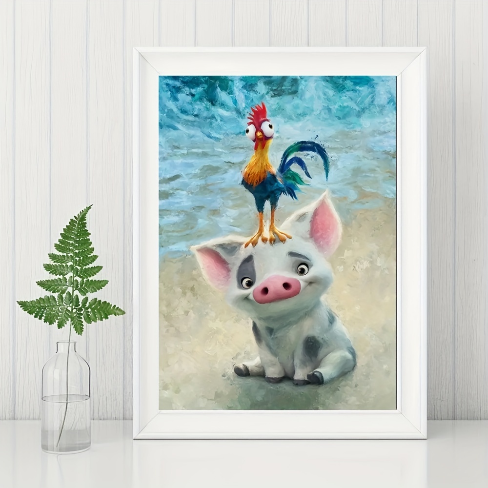 5D DIY Diamond Painting For Beginners Frameless Chicken Diamond Painting  For Living Room Bedroom Decoration 11.81*15.75inch