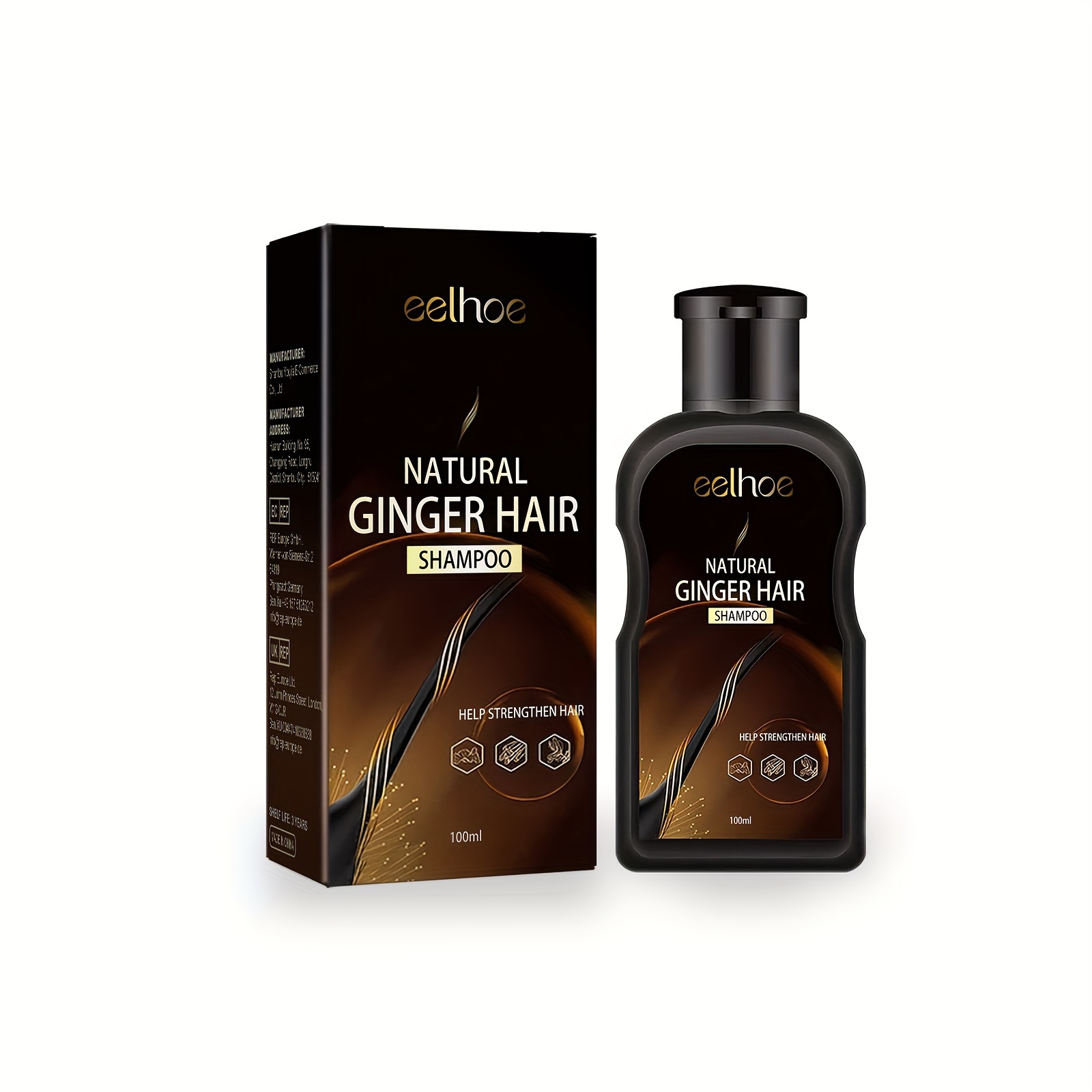 

Ginger Hair Shampoo, Natural Ginger Hair Care Shampoo, Cleaning Hair And Scalp, Moisturizing, Dense Hair Conditioner Shampoo