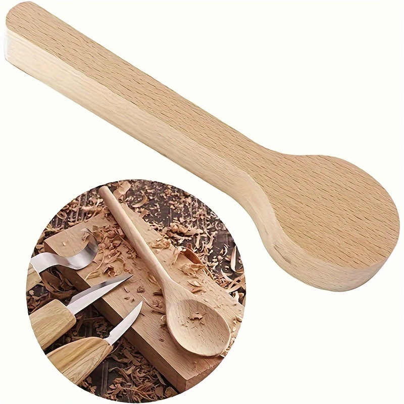 

1pc Diy Wooden Spoon, Cute Walnut, Elm, Basswood, Solid Wood Semi-finished Materials Can Be Handcrafted To Make Christmas Gifts, Suitable For Beginners, Carving Wooden Spoons Blank Wooden Crafts