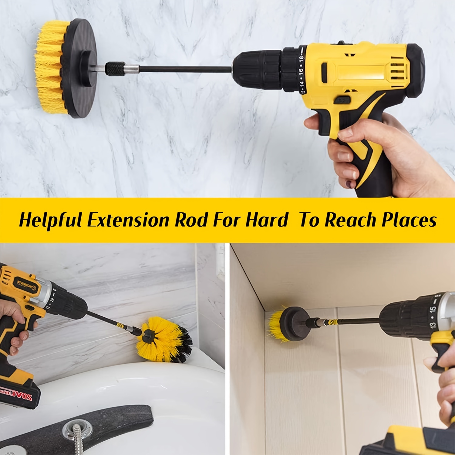 Tile and Grout Drill Brush Cordless Drill Power Scrubber 