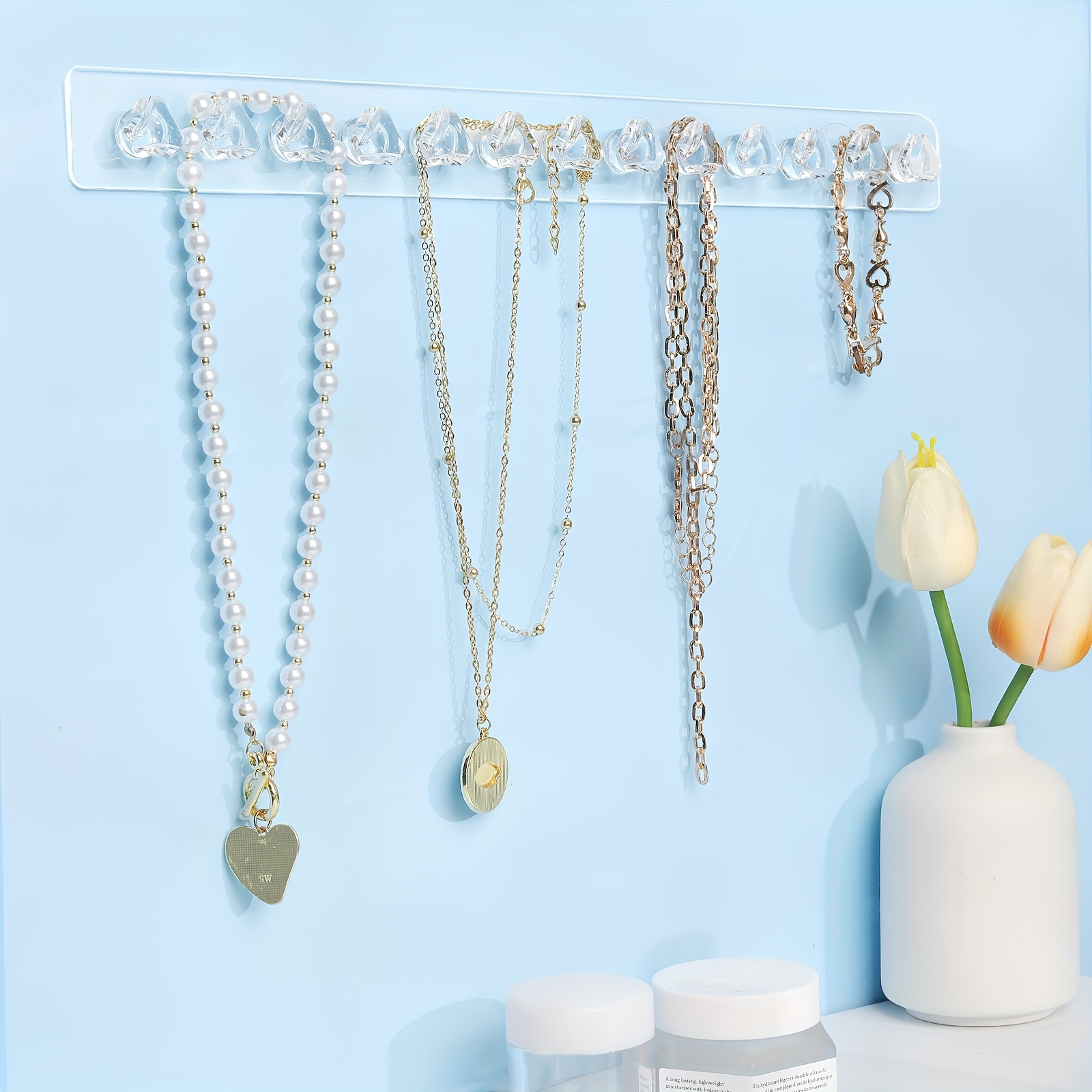 Crystal Necklace Hangers Holder Wall Mounted Acrylic Jewelry - Temu