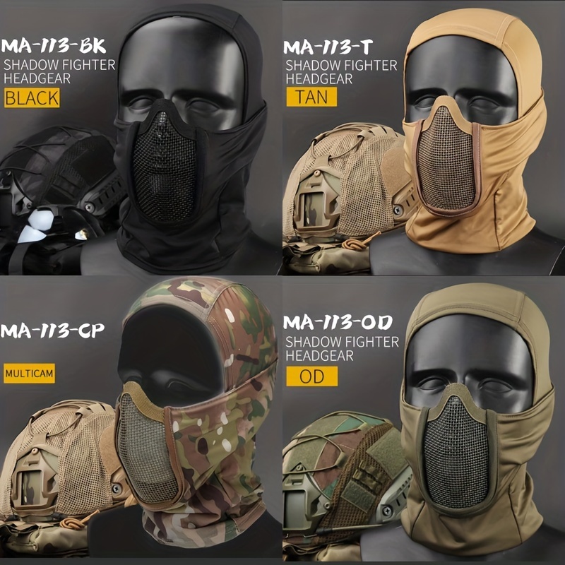 Casco táctico 2 en 1 Airsoft máscara facial completa, casco militar táctico  para cosplay, caza, paintball CS