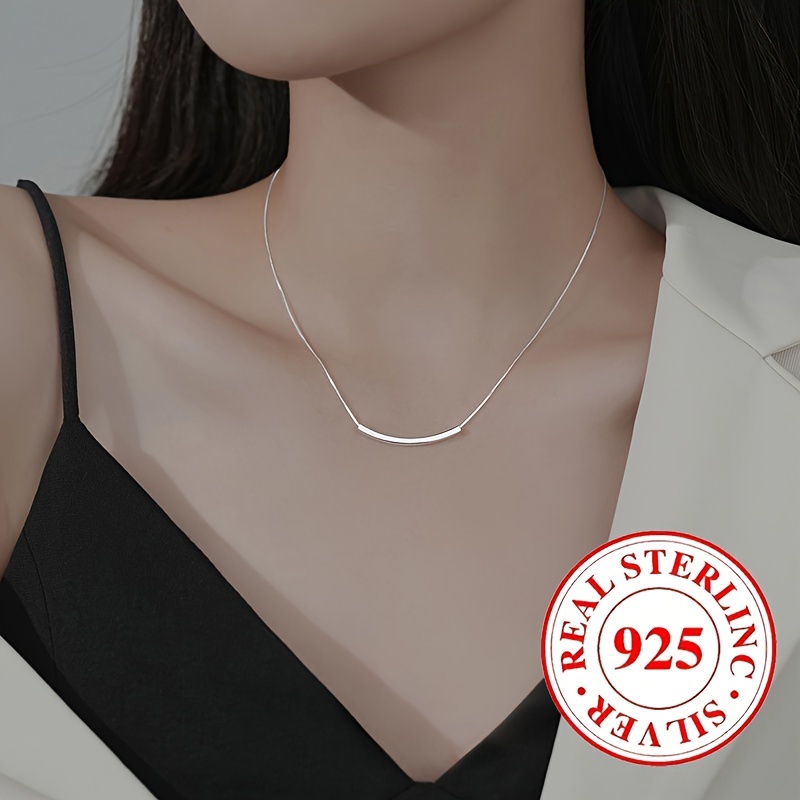 925 Sterling Silver Necklace Female Silver Chain Without - Temu