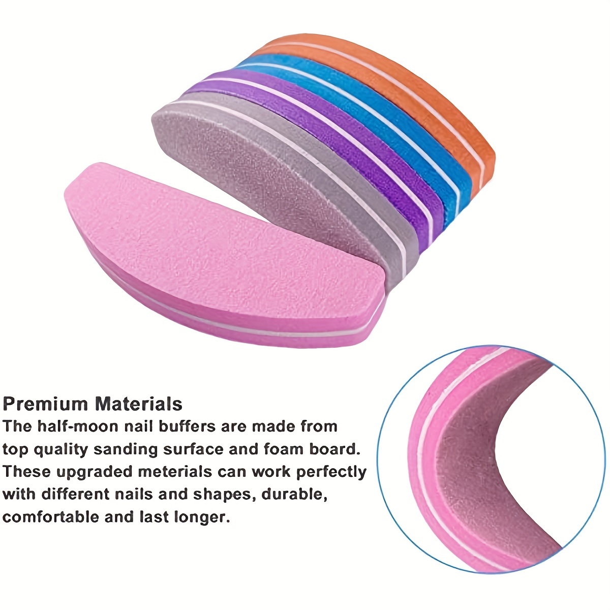 Lime E Buffer Per Unghie (10 Pezzi), Lime A Blocco A Doppia Faccia 100/180  Grit Per Unghie Acriliche E Naturali, Cura Delle Unghie E Strumento Per Nai