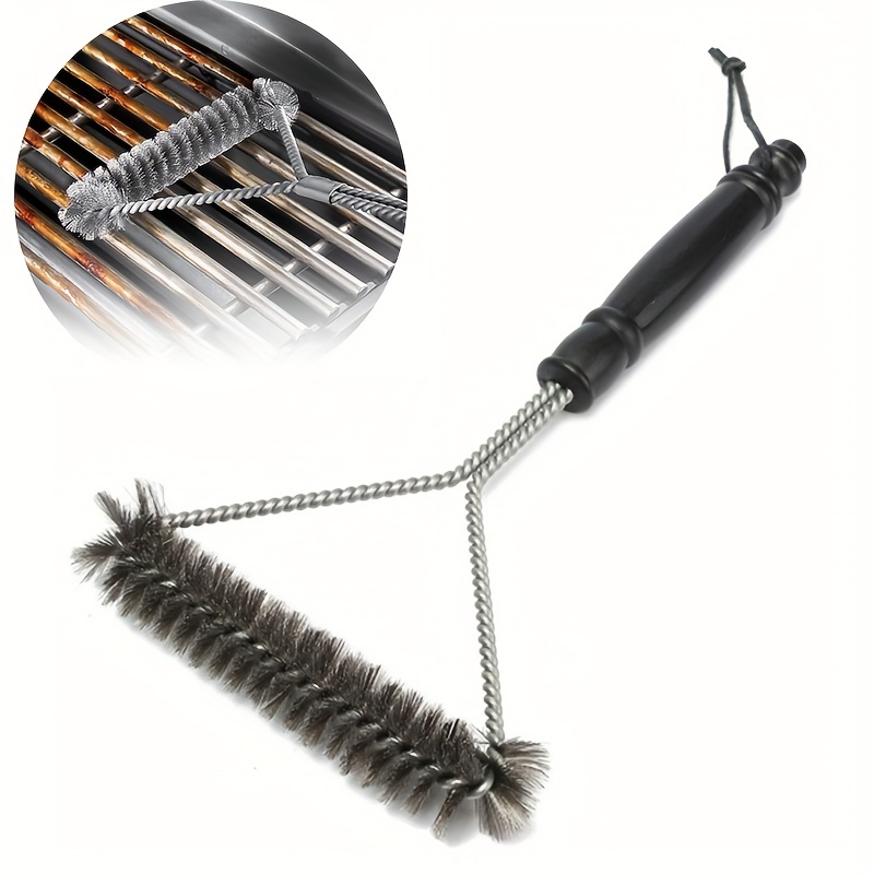 Grill Cleaner Long Handle Y-shaped Curly Brush For Outdoor Grills Stainless  Steel Bristles Non-stick Cleaning Brushes Bbq Accessories, School Supplies,  Back To School - Temu