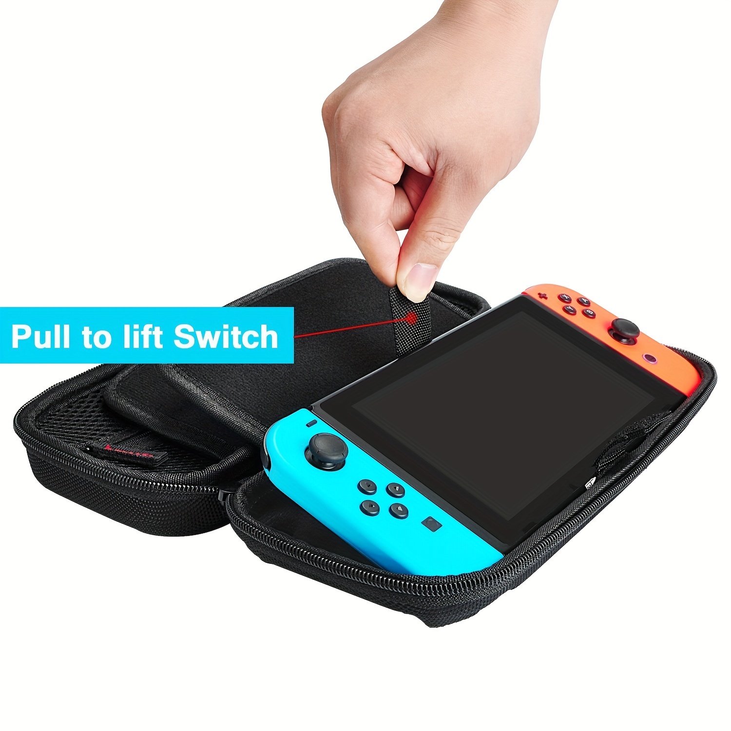  Switch OLED Carrying Case Compatible with Nintendo Switch & Switch  OLED, Portable Switch Travel Carry Case Fit for Joy-Con and Adapter, Hard  Shell Protective Switch Pouch Case with 20 Games, Red 