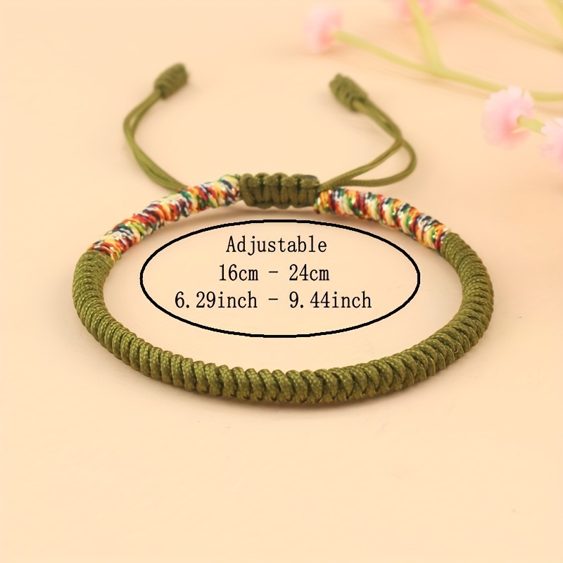 Buddhism Lucky Knot Adjustable Bracelet for Men