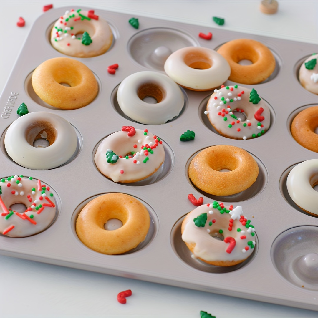 Juego de 3 moldes para donas, molde de silicona para hornear donas,  pasteles, galletas, bagel, mini bandeja de chocolate para dulces (3 tamaños