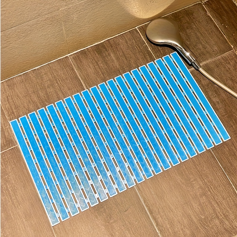 Bath Mat Non-slip Rubber Shower Mat With Drain Holes Suction Cups
