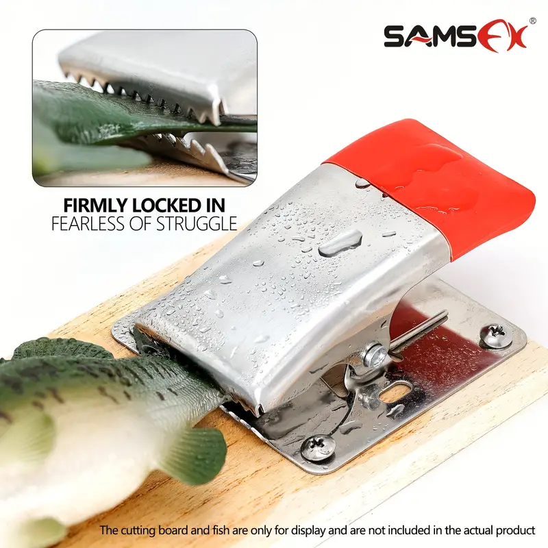 SAMSFX Fish Cleaning Tools Fillet Clamp w/ Screws Deep-jaw Fish Tail C