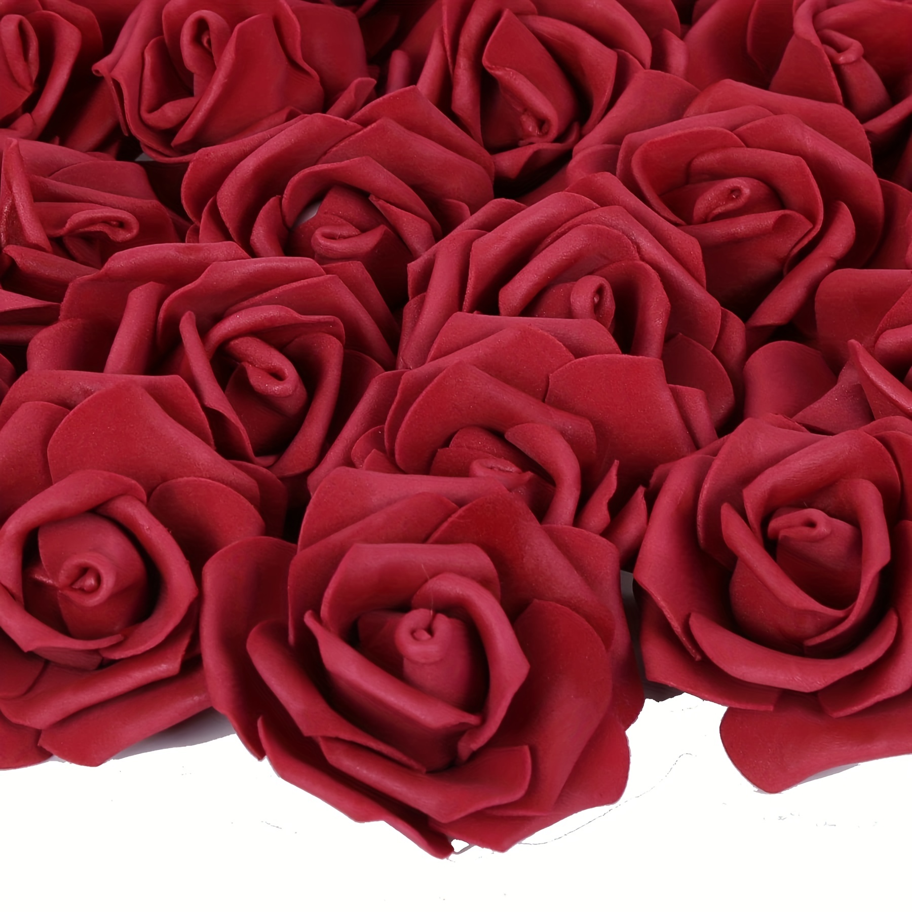 Msrlassn Rosa Rosse Artificiali, Fiori Artificiali Schiuma Teste di Rose  Finti per DIY Matrimoni Mazzi Nuziale Festa Casa Decorazioni (Vino Rosso,  25