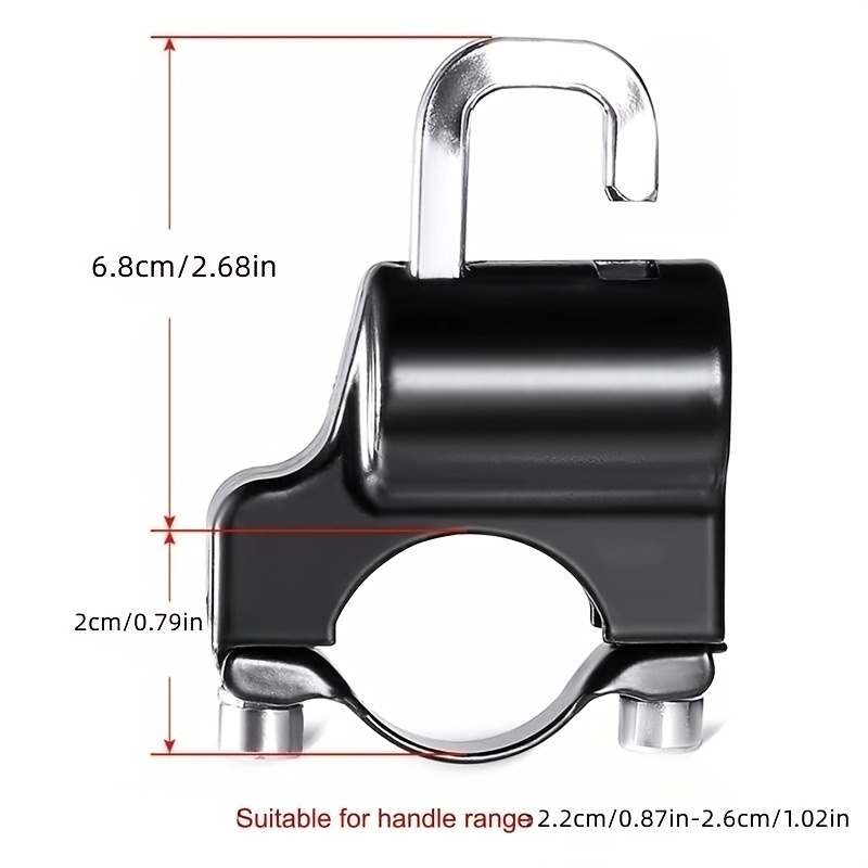 Acquista Lucchetto per casco da moto Lucchetto antifurto per casco da  bicicletta con 2 chiavi e strumento di installazione