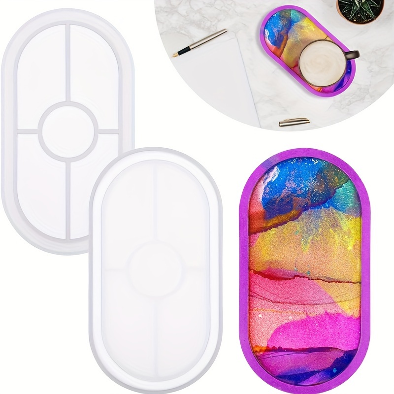 Rolling Tray Epoxy Resin Mold Jewelry Storage Holder Silicone Mould DIY  Crafts Serving Plate Home Decorations Casting Tools