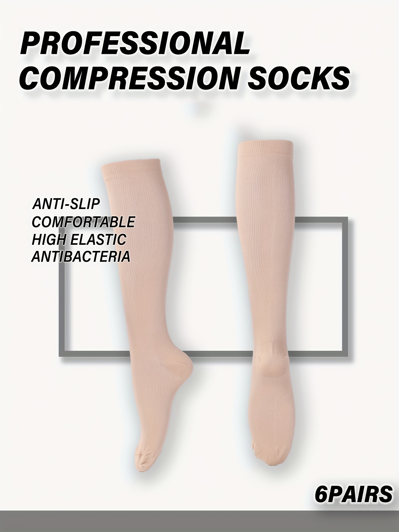 6pcs Compression Socks for Women with Wide Calf for Pregnancy & Nursing