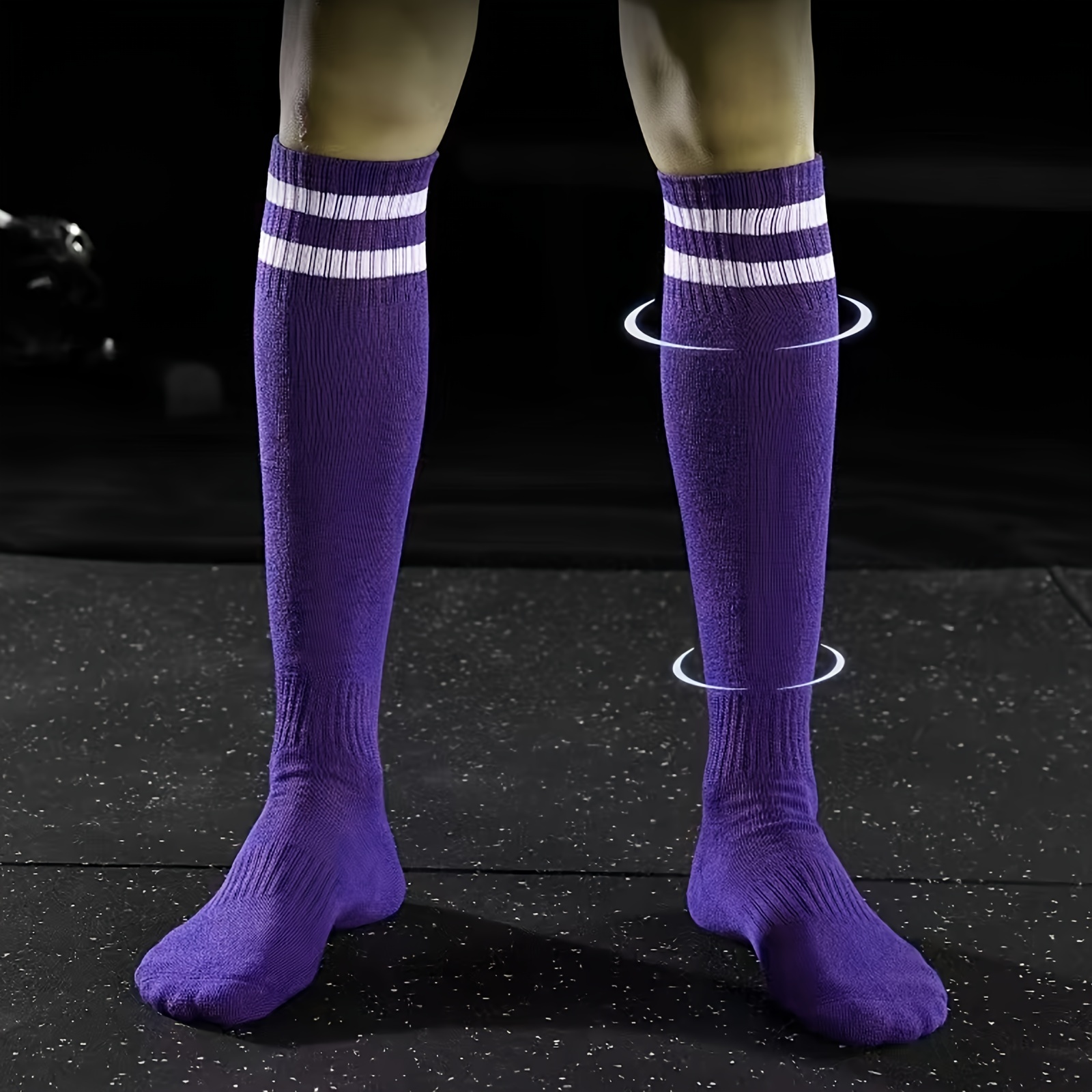 Calcetines de fútbol finos, calcetines largos deportivos resistentes al  desgaste para adultos, unisex, talla única, morado (6-10) para Foot