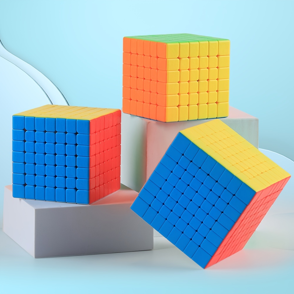  4 Pieces Stickerless Speed Cube Set 4x4 5x5 6x6 7x7 Stickerless  Speed Cube Puzzles Toys Collection : Toys & Games