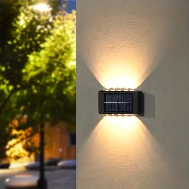 2 Pcs LED Solaire Up Down Lumières Extérieures Imperméables - Temu France