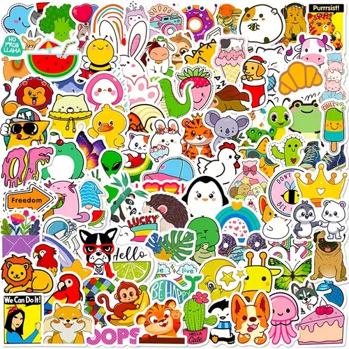 200 Pieces Anime Stickers Kawaii Cartoon Gift for Kids Teen Birthday Party  Vinyl Waterproof Stickers for Water Bottle,Hydro